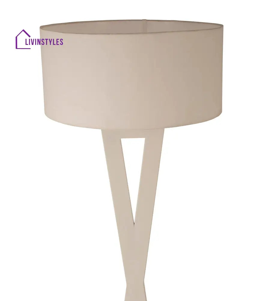 Hamptons White Metal Shade Club Floor Lamp With Base