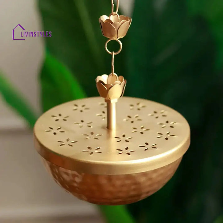 Hanging Urli Tealight Centerpiece | Gold Set Of 2