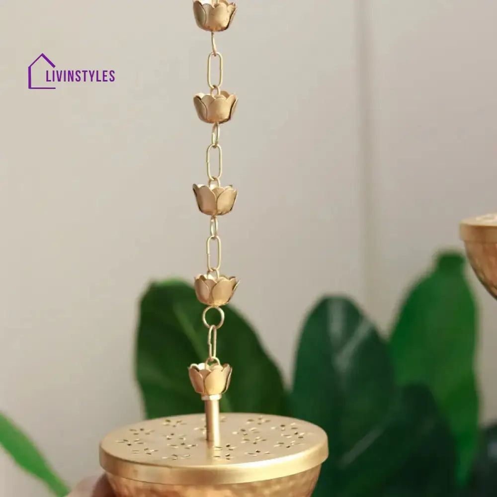 Hanging Urli Tealight Centerpiece | Gold Set Of 2