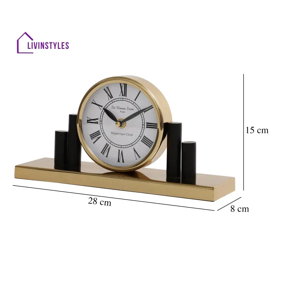 Harbor Hour Clock In Gold Table Clock