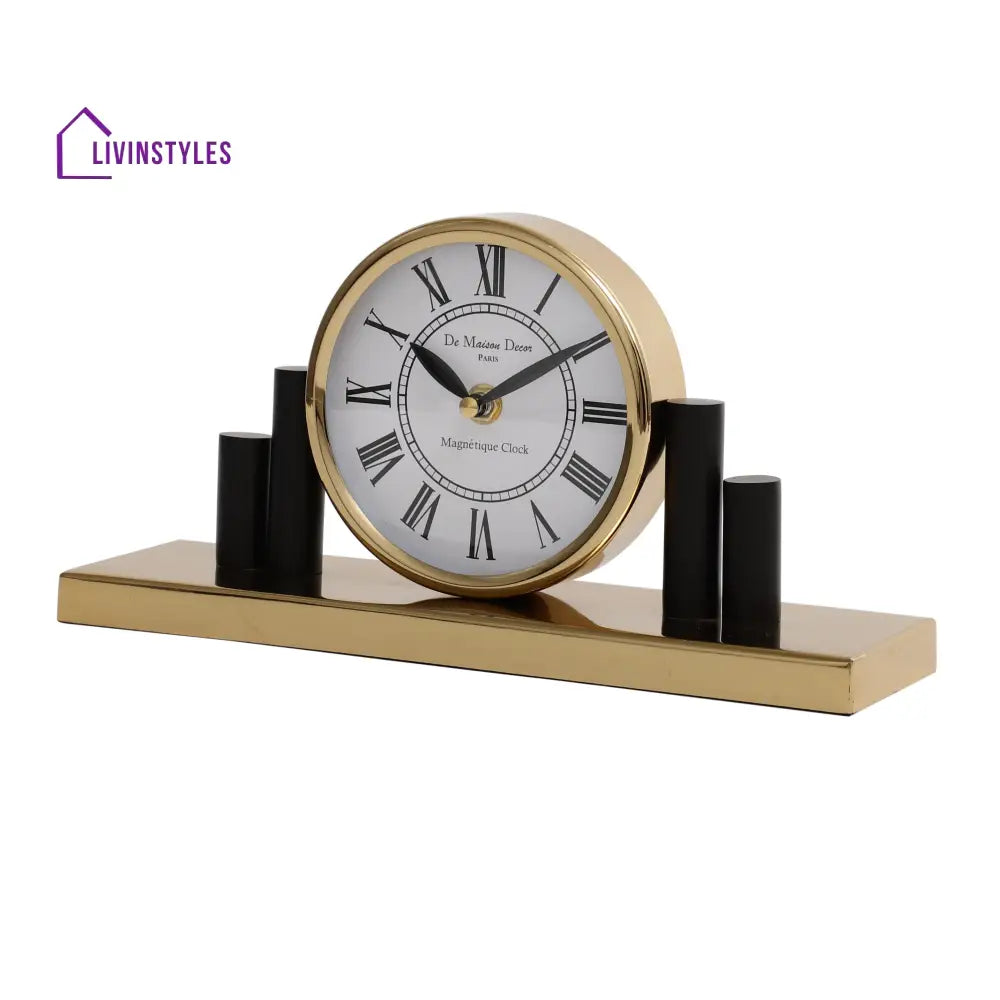 Harbor Hour Clock In Gold Table Clock