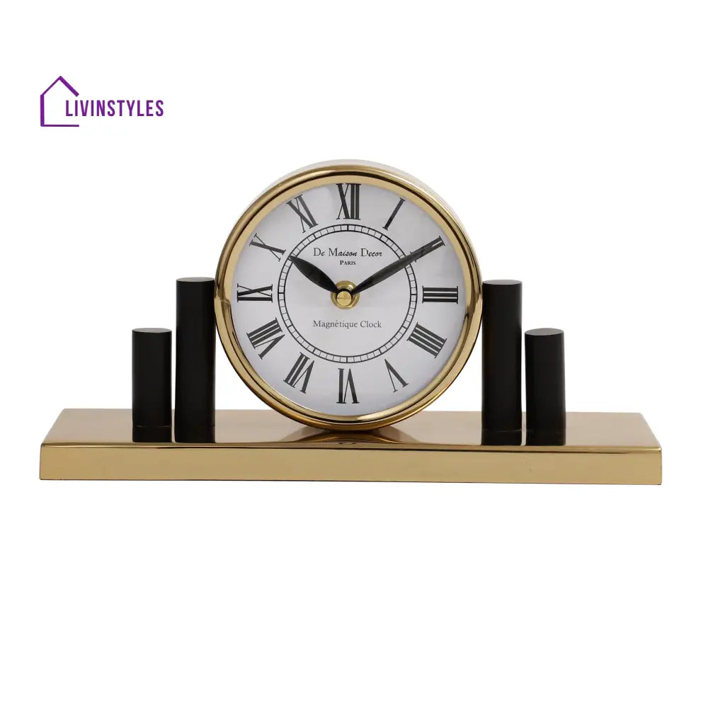 Harbor Hour Clock In Gold Table Clock