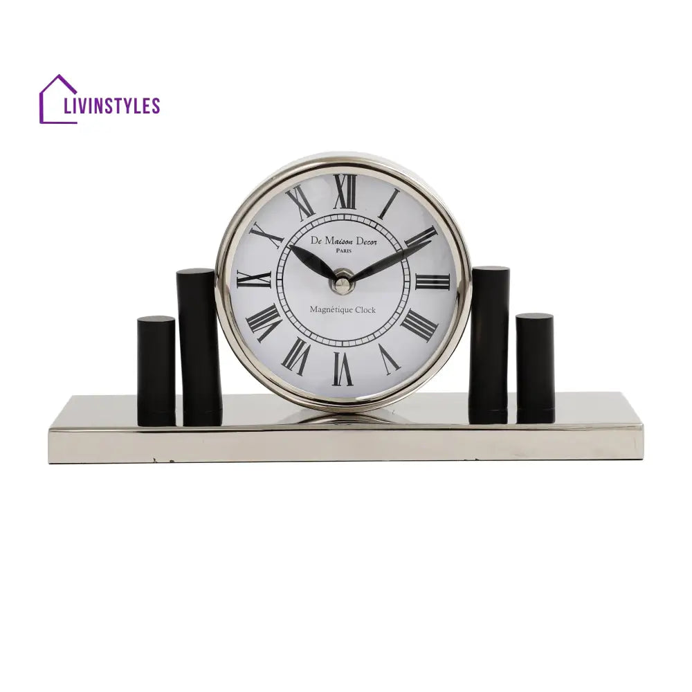 Harbor Hour Clock In Silver Bathroom Set