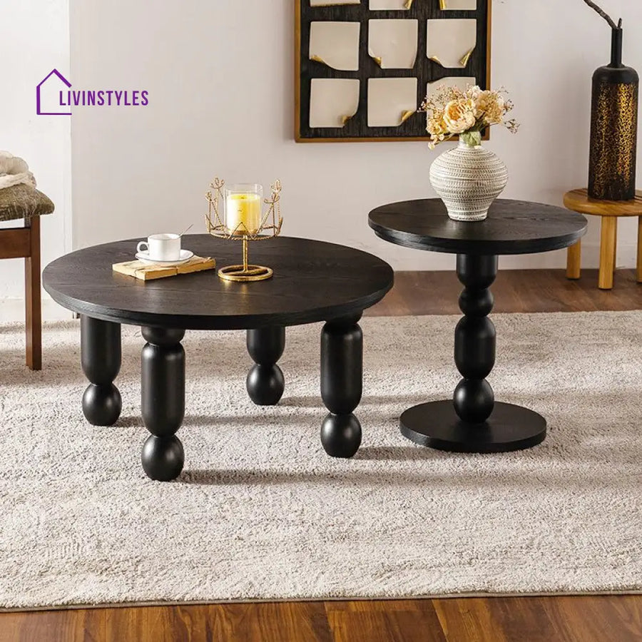 Harper Wooden Coffee Table and Side Table for Living Room