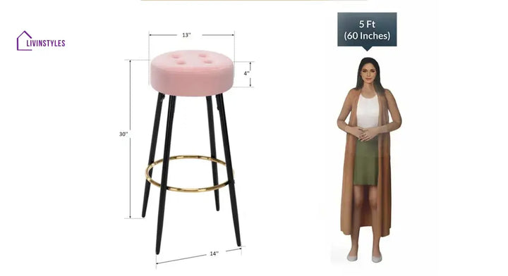 Harsh Pink Color Ceazar Counter Stool