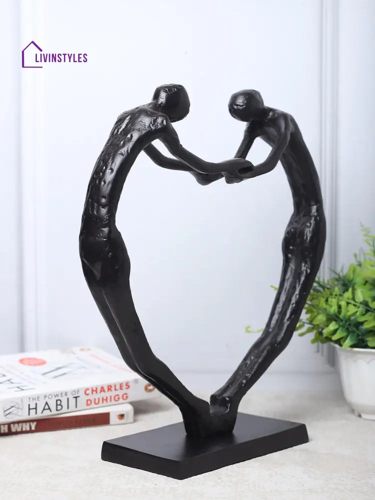 Heartfelt Harmony Sculpture In Black