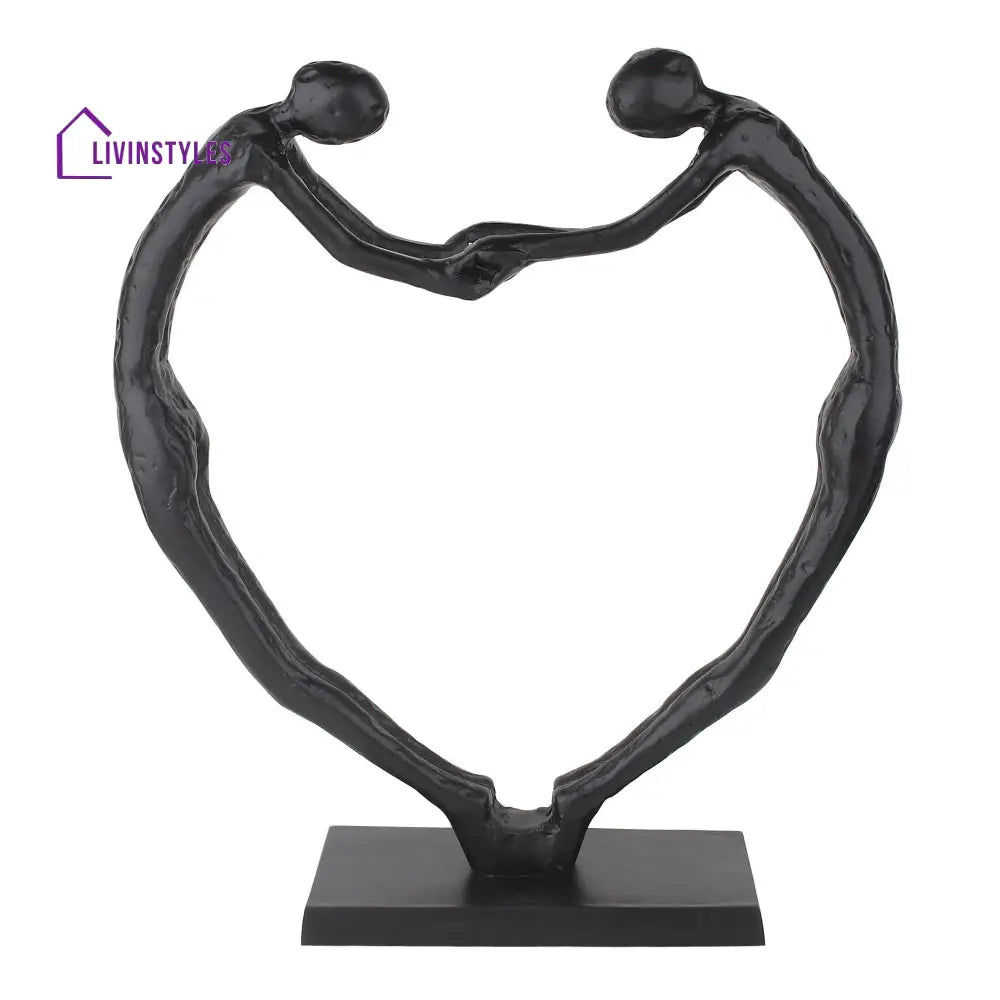 Heartfelt Harmony Sculpture In Black