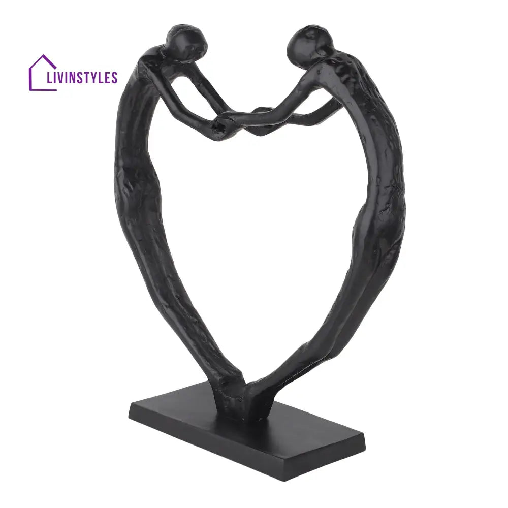 Heartfelt Harmony Sculpture In Black