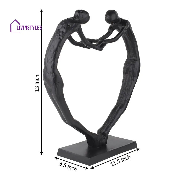 Heartfelt Harmony Sculpture In Black