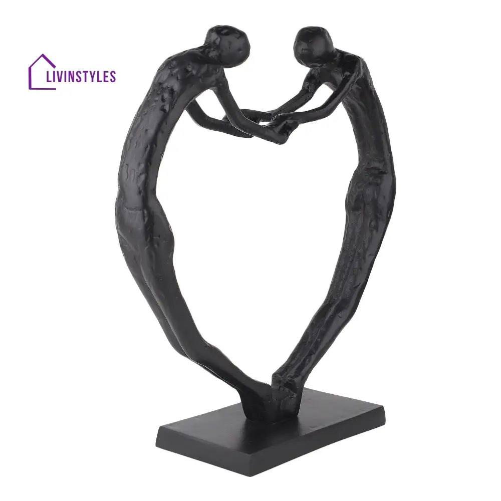 Heartfelt Harmony Sculpture In Black