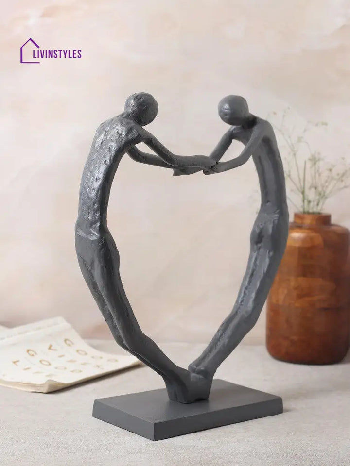 Heartfelt Harmony Sculpture In Grey