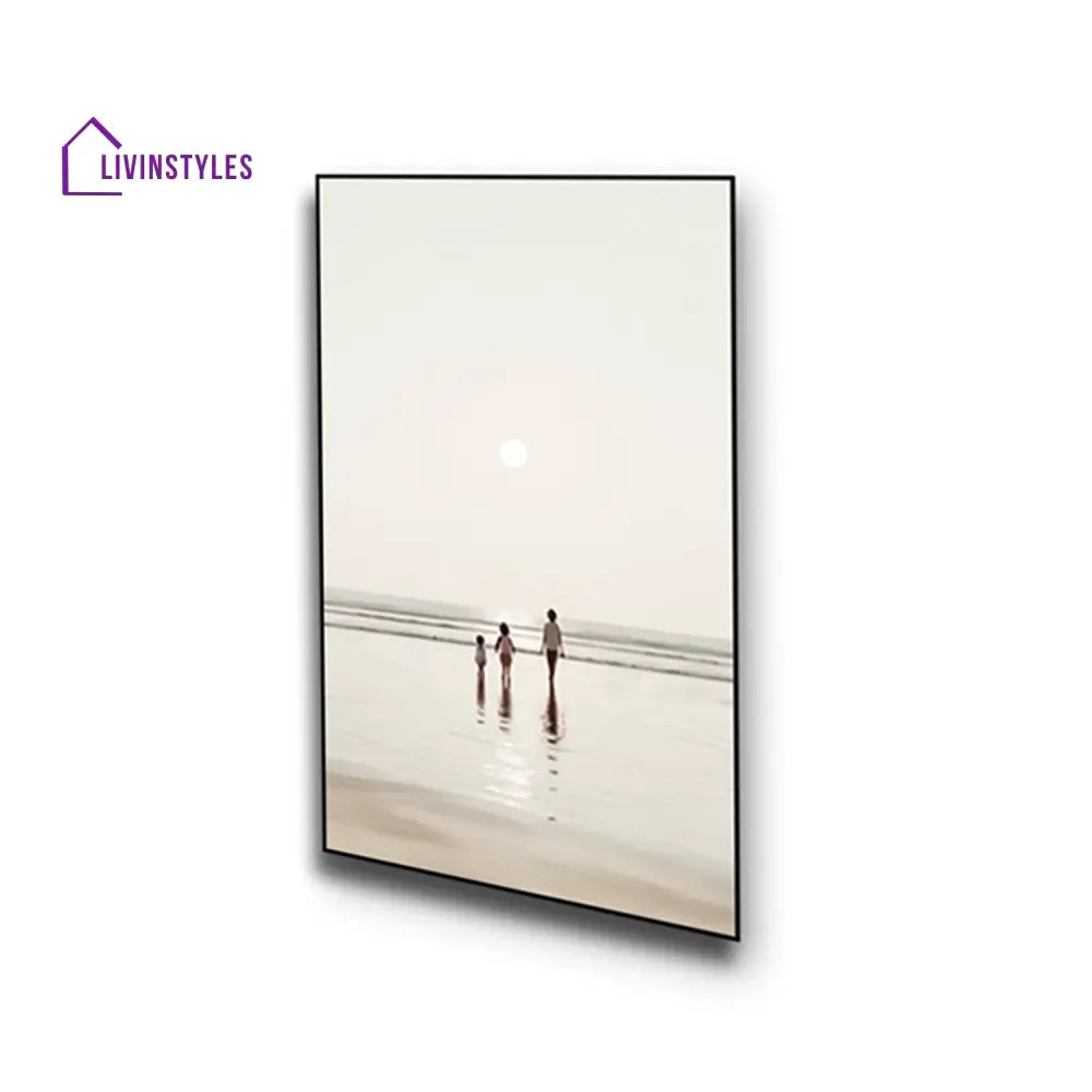 Heartwarming Family Beach Walk Series Set Of 4 Canvas Wall Painting