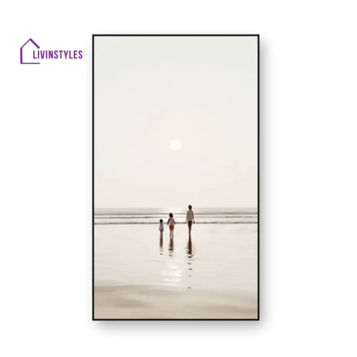 Heartwarming Family Beach Walk Series Set Of 4 Canvas Wall Painting