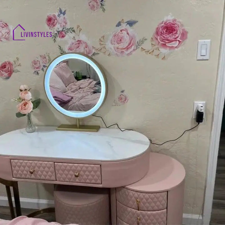 Hemangi Dressing Table | Vanity Makeup Pink