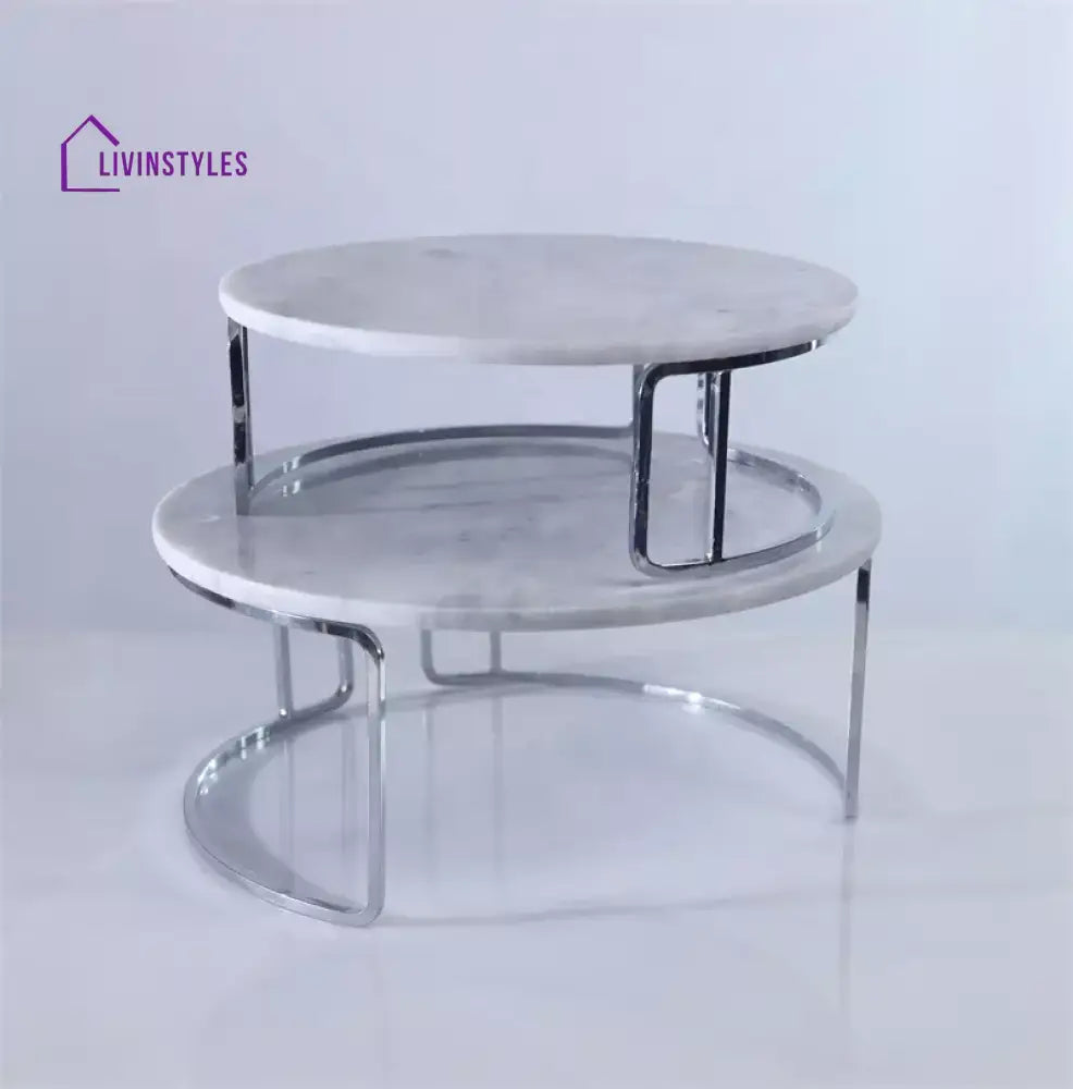 Hera Marble Silver Cake Stand Stands