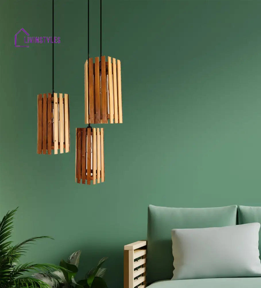 Hexa Beige & Brown Cluster Hanging Lamp Lamps