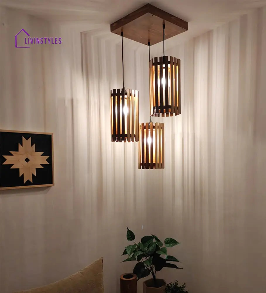 Hexa Beige & Brown Cluster Hanging Lamp Lamps