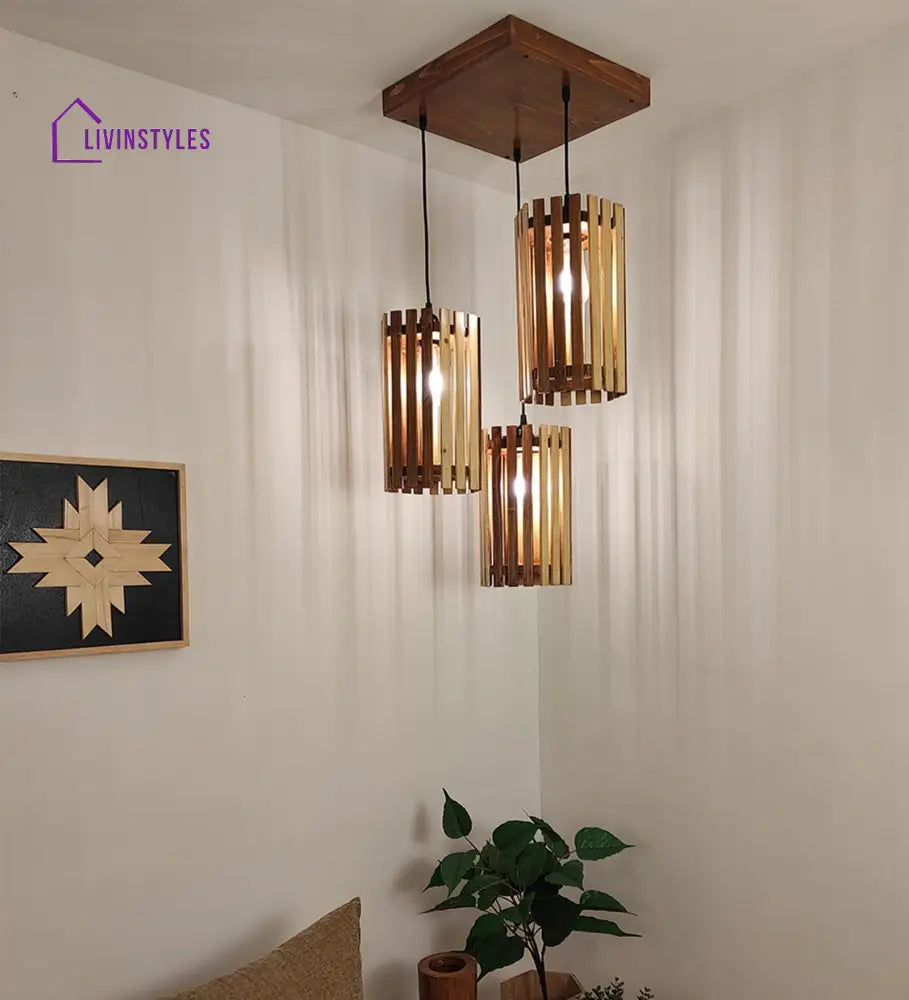 Hexa Beige & Brown Cluster Hanging Lamp Lamps