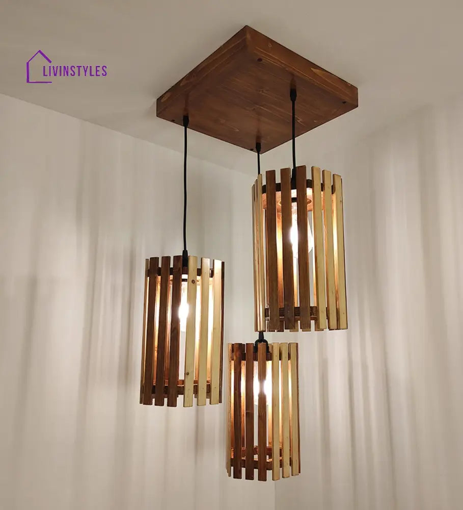 Hexa Beige & Brown Cluster Hanging Lamp Lamps