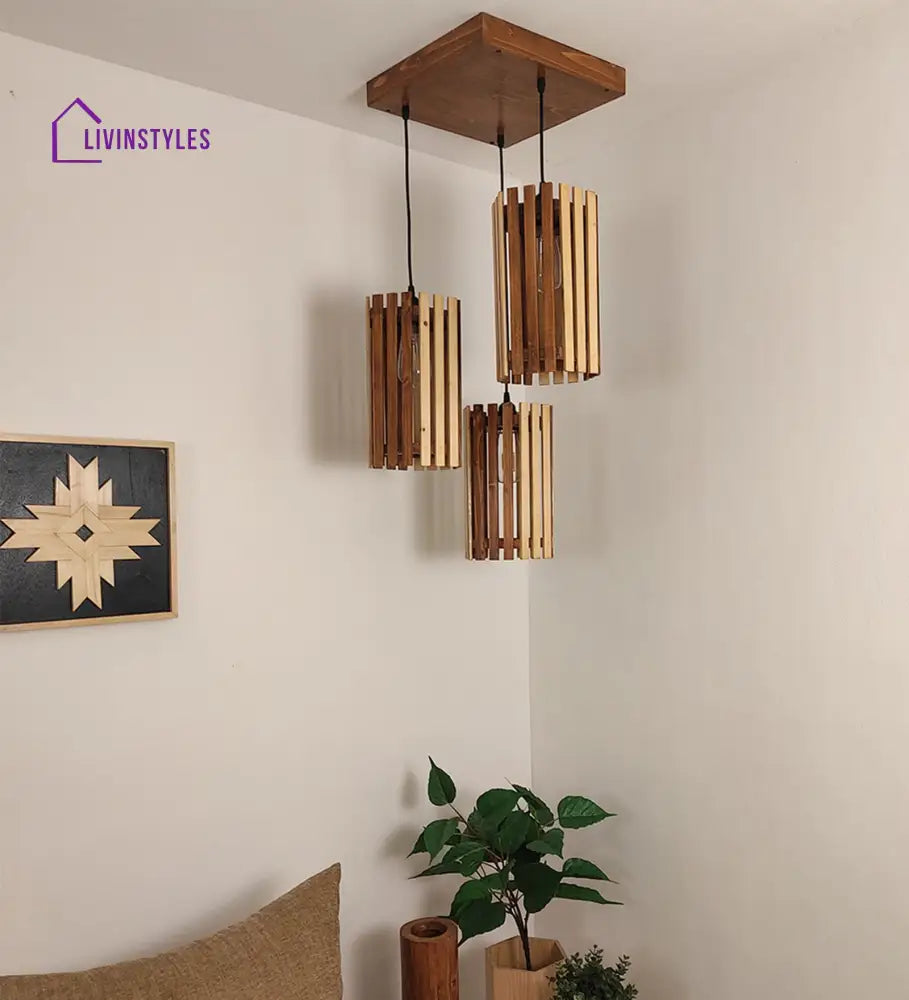 Hexa Beige & Brown Cluster Hanging Lamp Lamps