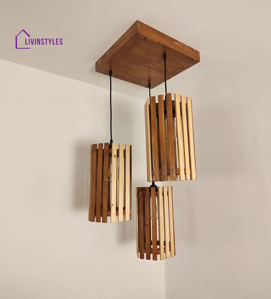 Hexa Beige & Brown Cluster Hanging Lamp Lamps