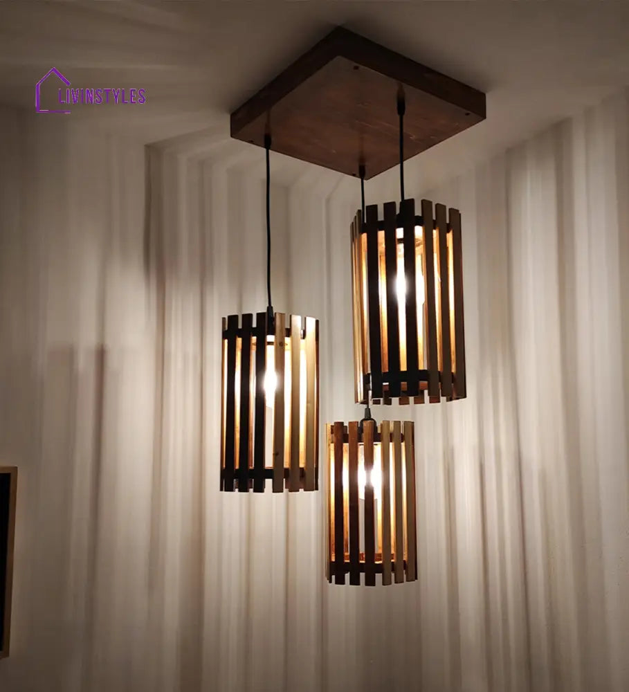 Hexa Beige & Brown Cluster Hanging Lamp Lamps