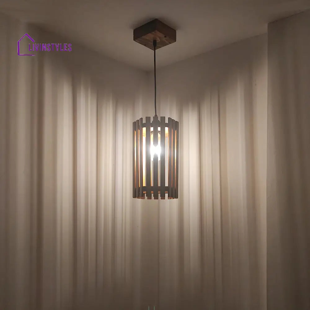 Hexa Brown Wooden Single Hanging Lamp Lamps