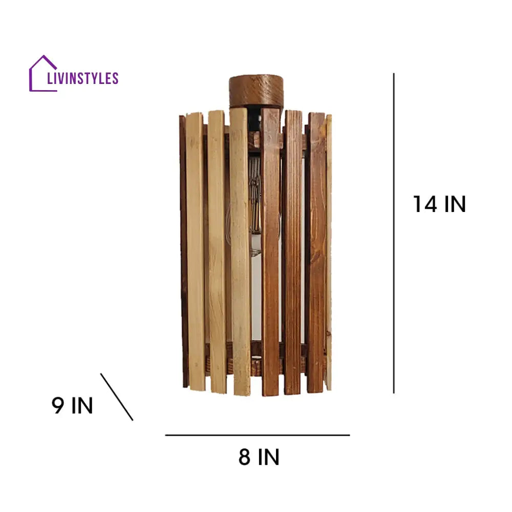 Hexa Brown Wooden Wall Light Lights