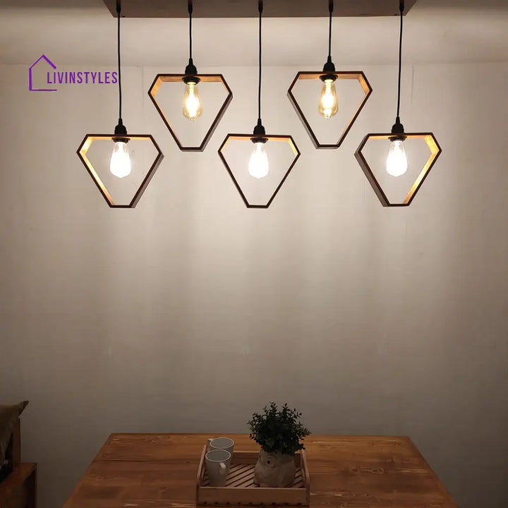 Hexad Brown 5 Series Hanging Lamp Lamps