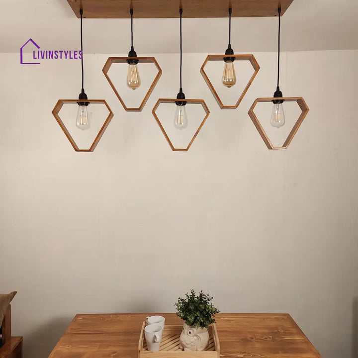 Hexad Brown 5 Series Hanging Lamp Lamps