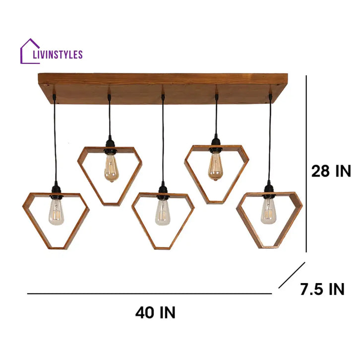 Hexad Brown 5 Series Hanging Lamp Lamps