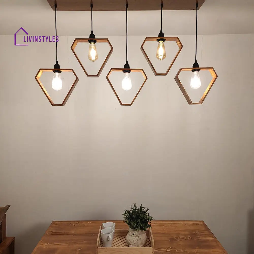 Hexad Brown 5 Series Hanging Lamp Lamps