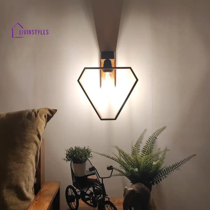 Hexad Brown Wooden Wall Light Lights