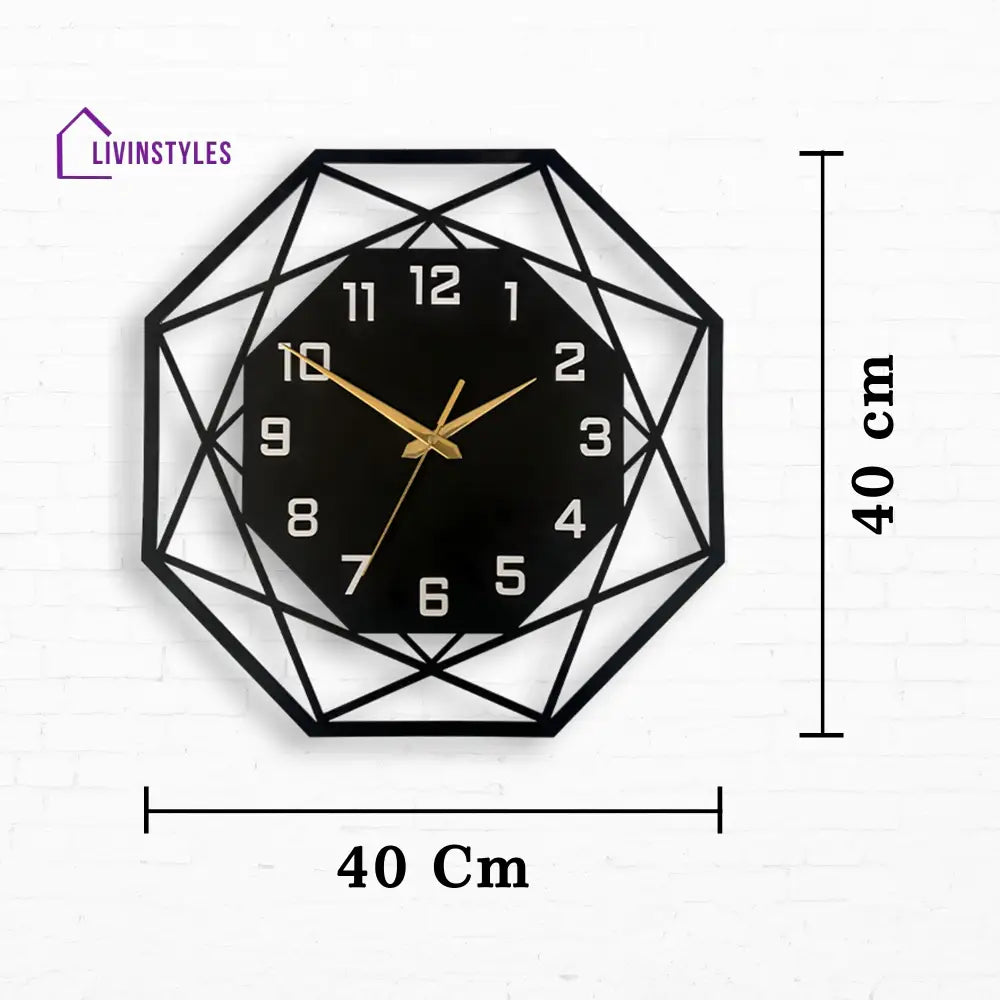 Hexagon Stylish Metal Wall Clock