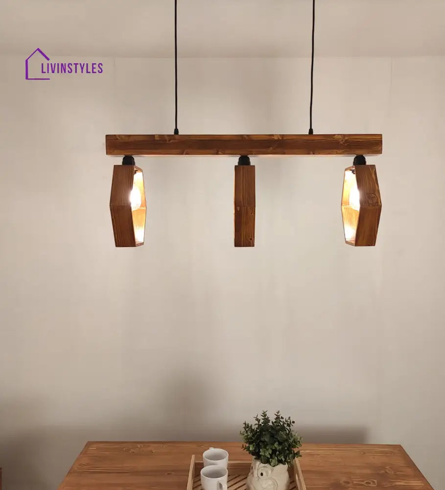 Hexagram Brown 3 Series Hanging Lamp Lamps