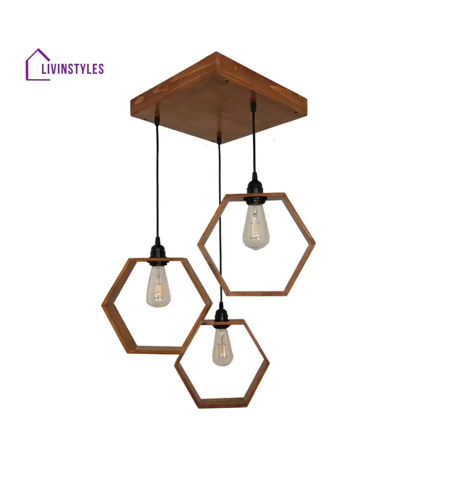 Hexagram Brown Cluster Hanging Lamp Lamps