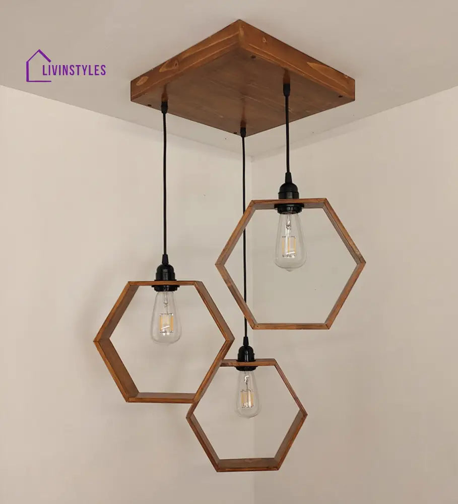 Hexagram Brown Cluster Hanging Lamp Lamps