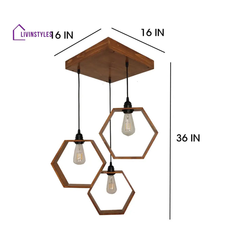 Hexagram Brown Cluster Hanging Lamp Lamps