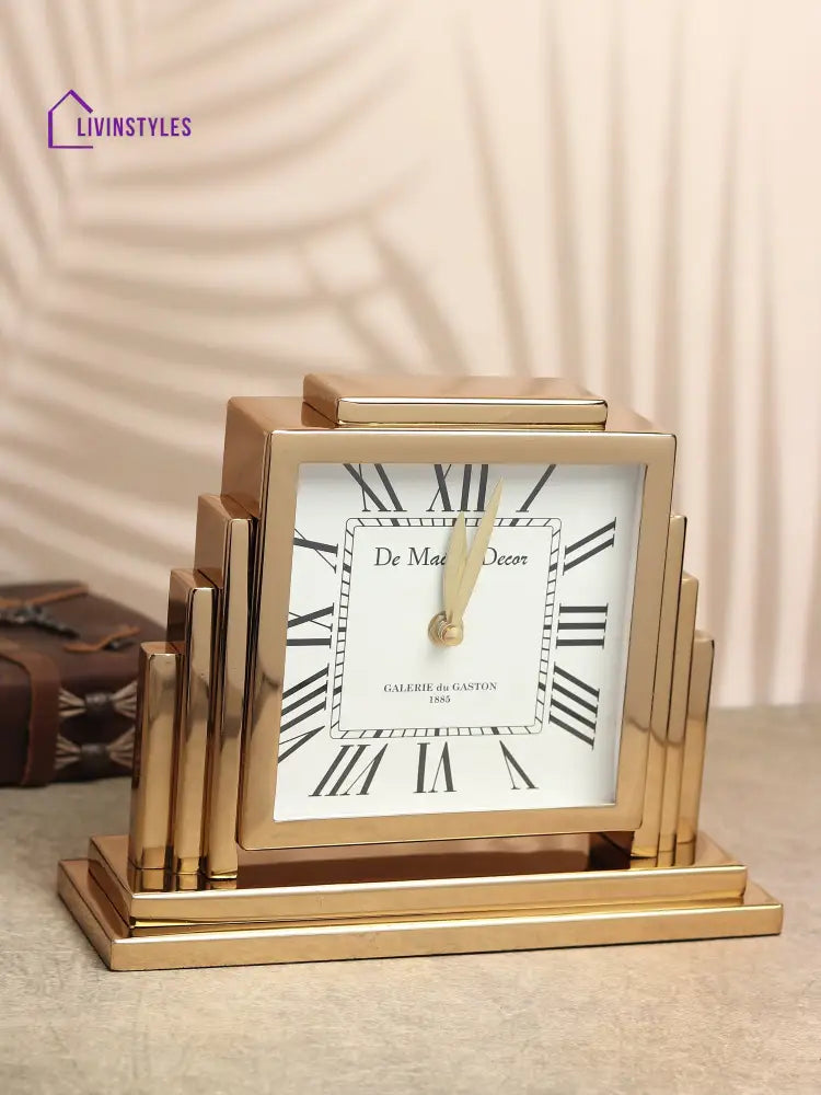 Highrise Horizon Time Gold Table Clock