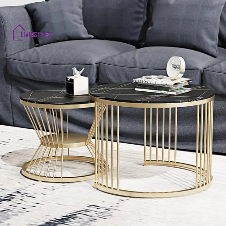 Hiral Marble Top Metal Coffee Table