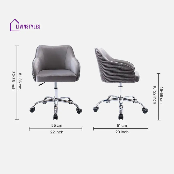 Home Office Chair With Wheels Grey Furniture