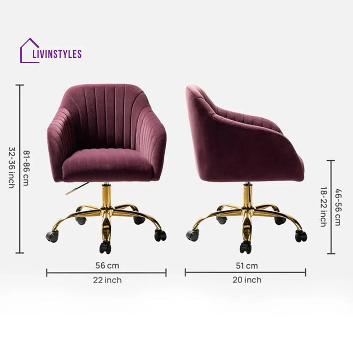 Home Office Chair With Wheels Purple Furniture