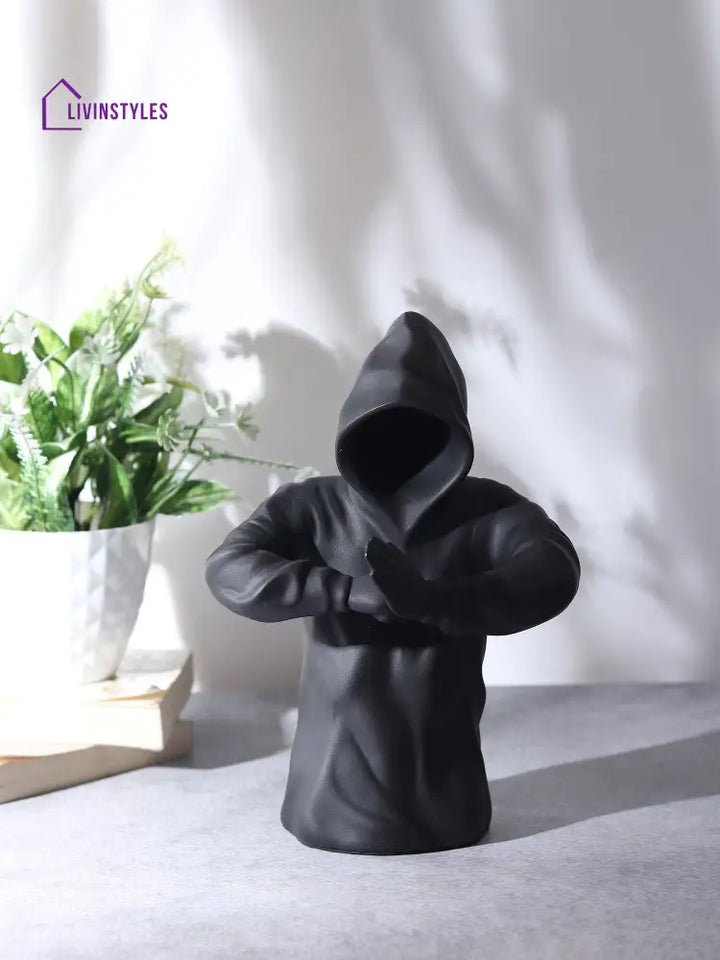 Hooded Warrior In Black Decorative