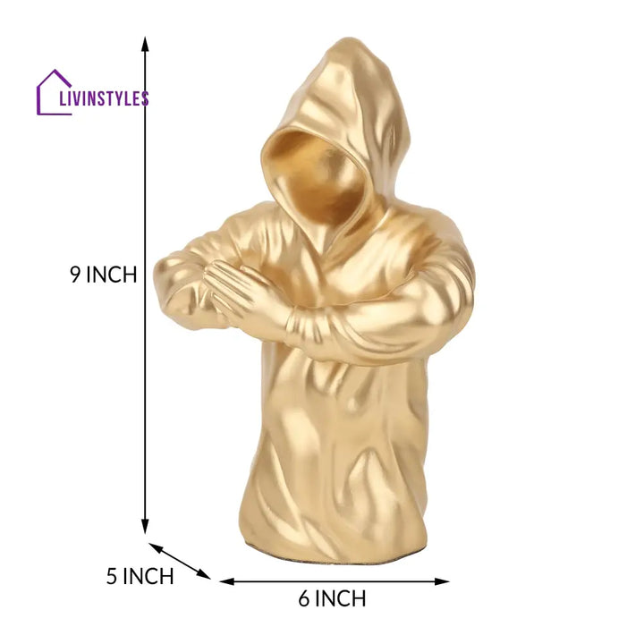 Hooded Warrior In Gold Decorative