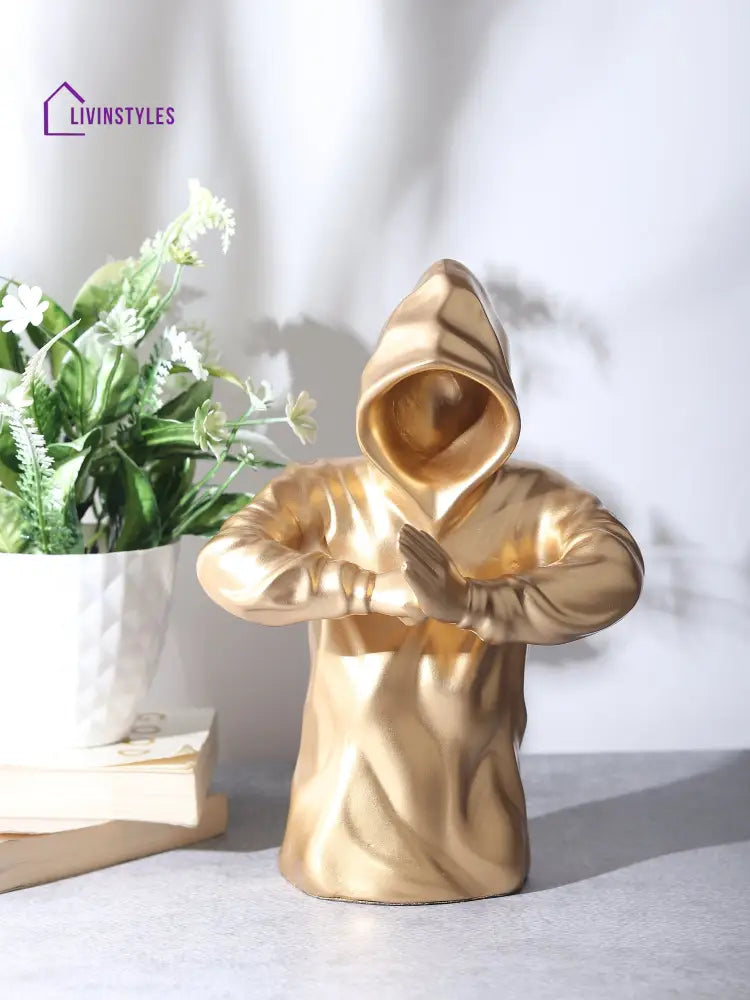 Hooded Warrior In Gold Decorative