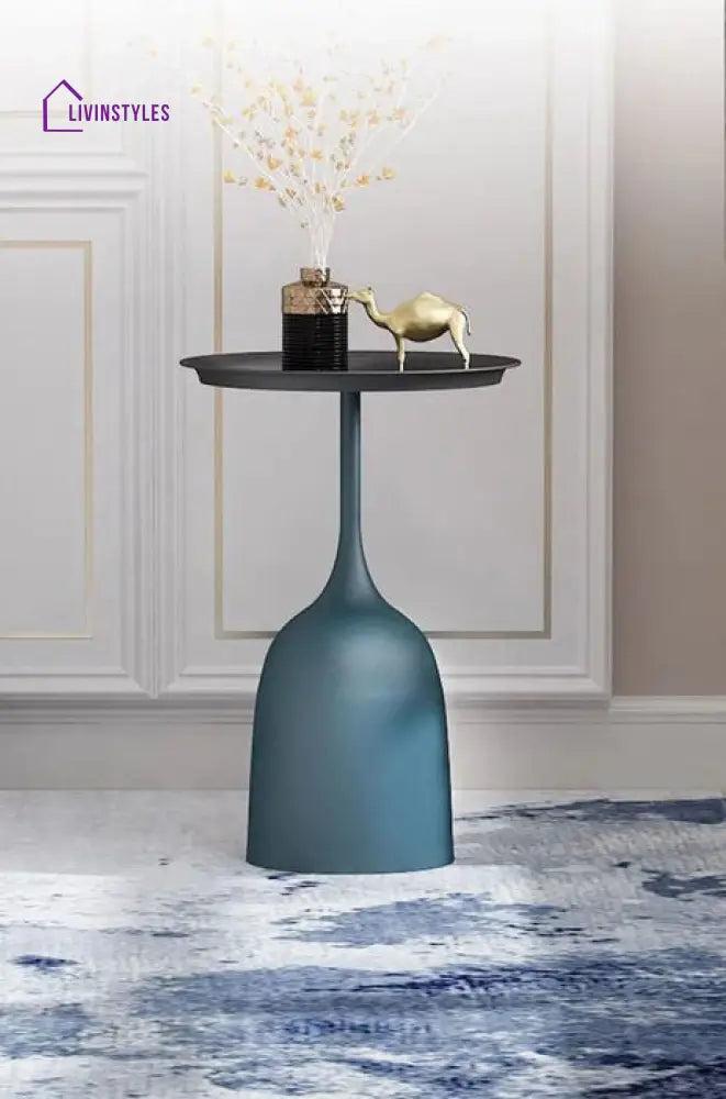 Indira Metal And Marble Side Table - Set Of 2