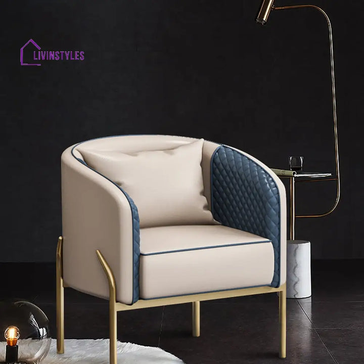 Indira Pu Leather Accent Chair In Gold