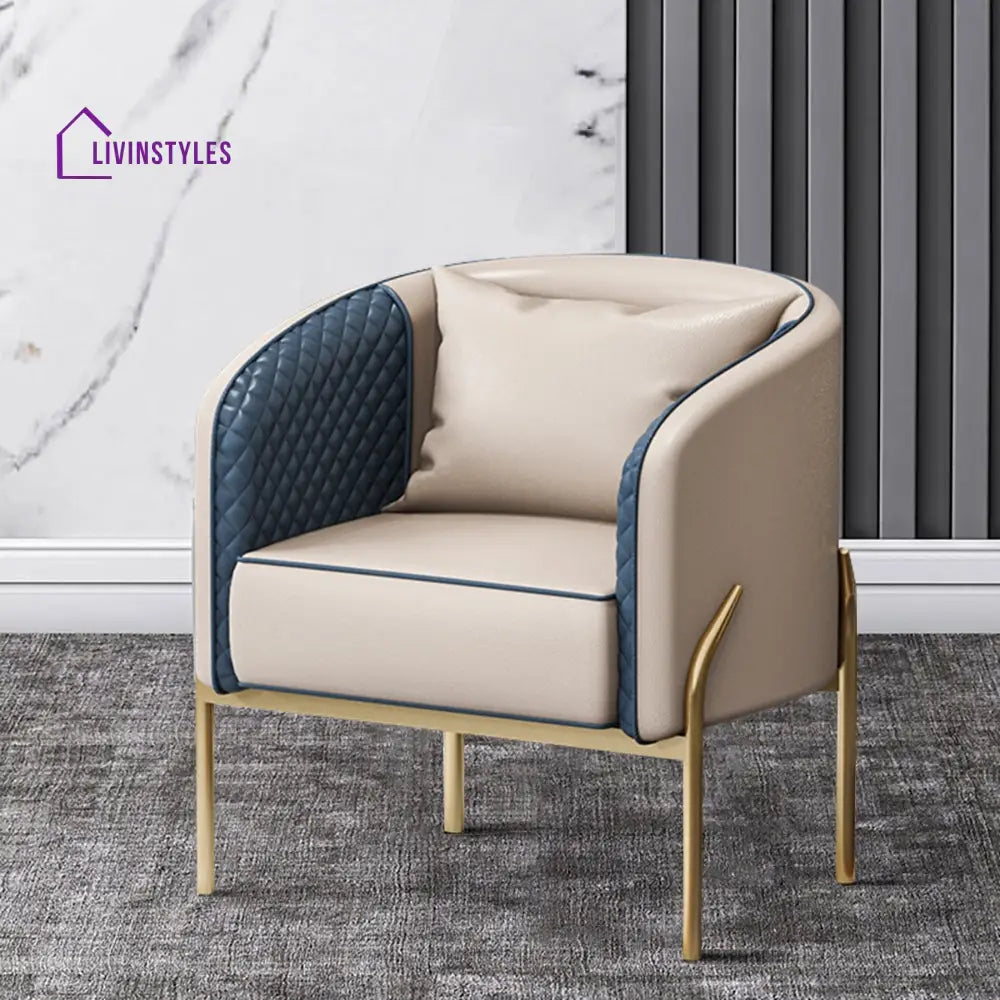 Indira Pu Leather Accent Chair In Gold