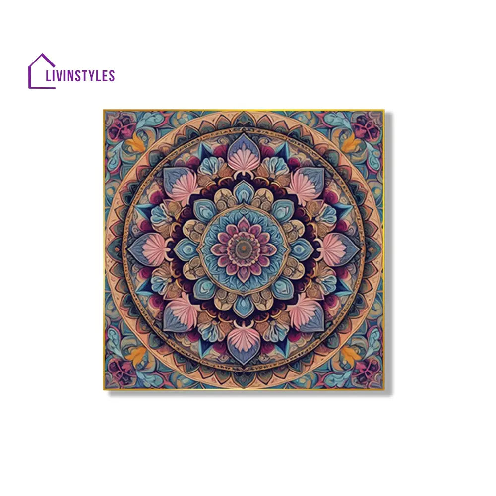 Intricate Mandala Flower Canvas Set Printed Wall Painting Of 4