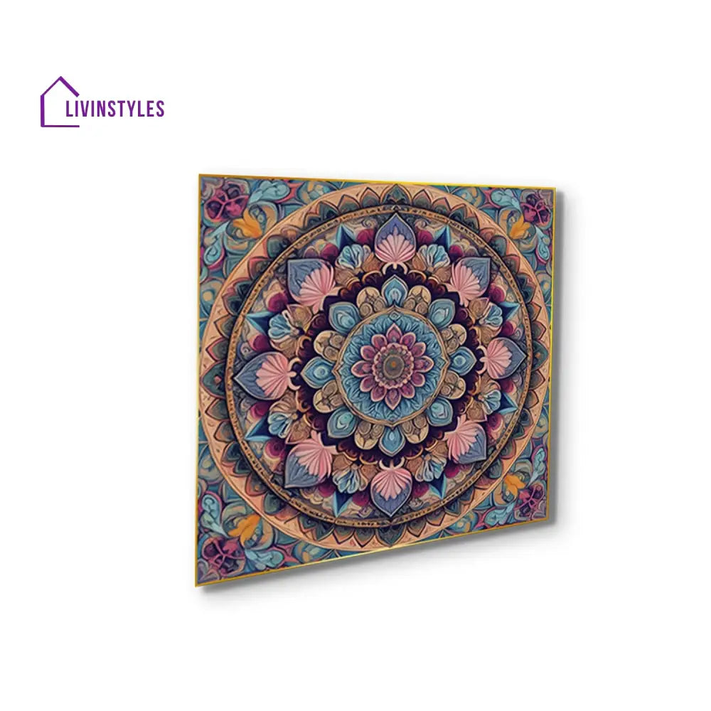 Intricate Mandala Flower Canvas Set Printed Wall Painting Of 4